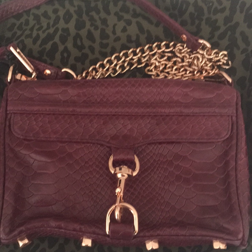 Rebecca Minkoff Mini MAC Bag Plum Embossed Leather